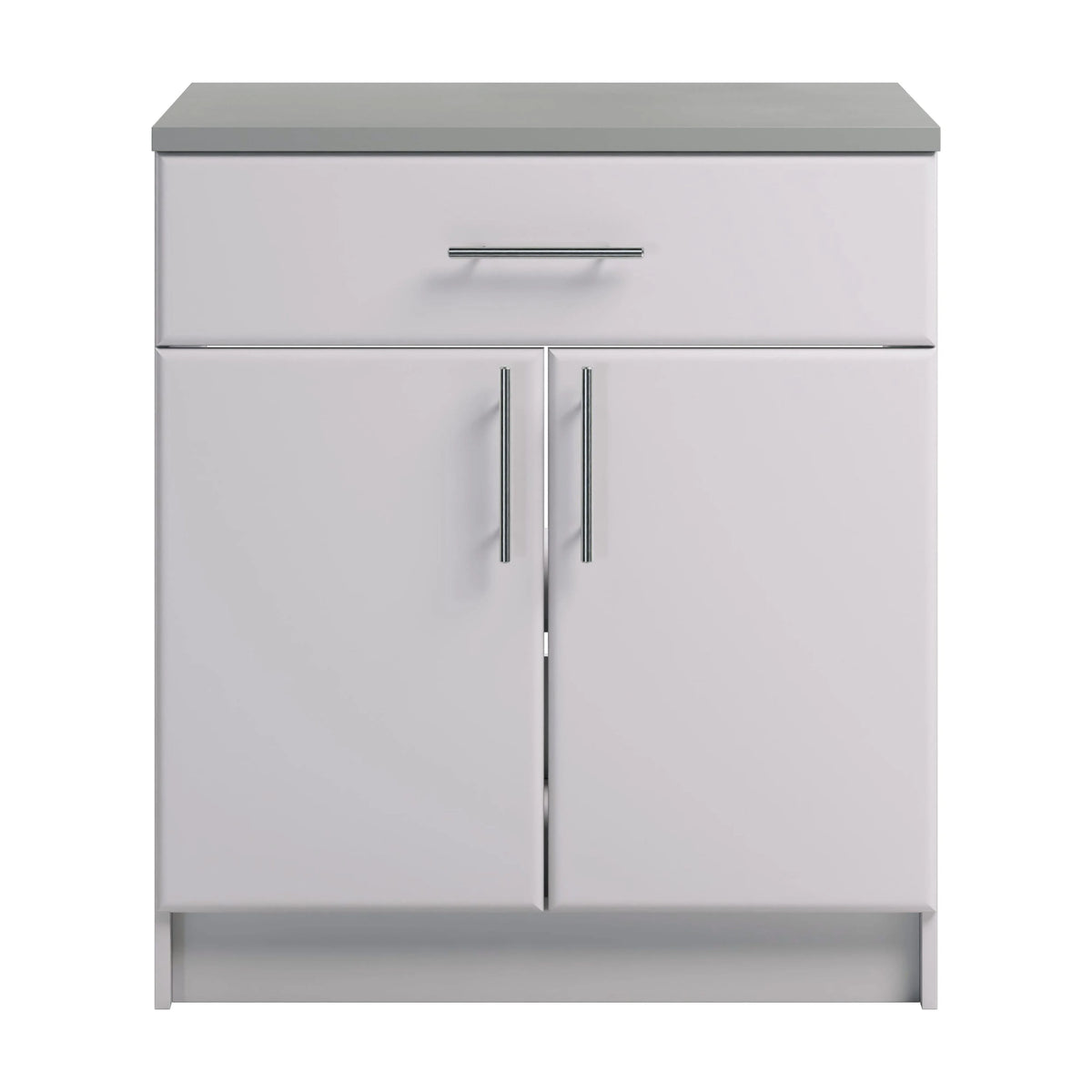 Prepac Elite 36" Tall Storage Cabinet with Doors and Shelves, Multipurpose Garage Cabinet with Large Drawer and Adjustable Shelf, Open Back Storage Furniture for Kitchen, Laundry Room, Garage, White
