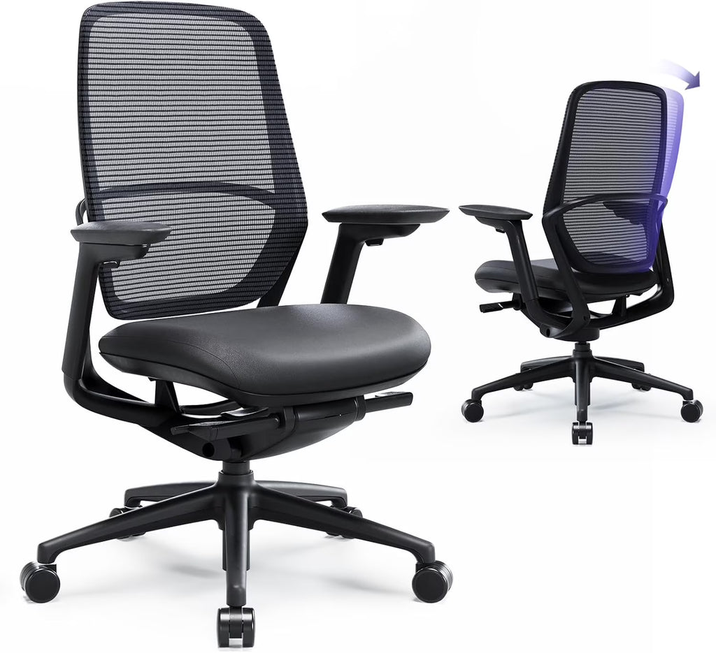 Ergonomic Office Chair, High Back Mesh Desk Chair with Adjustable Lumbar Support, Reclining Backrest, 4D Armrests, Breathable Mesh, Comfortable Computer Chair for Home Office, Work,Study