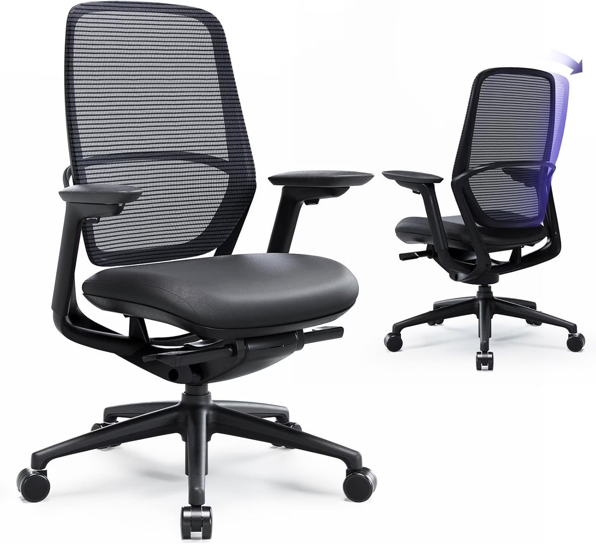 Ergonomic Office Chair, High Back Mesh Desk Chair with Adjustable Lumbar Support, Reclining Backrest, 4D Armrests, Breathable Mesh, Comfortable Computer Chair for Home Office, Work,Study