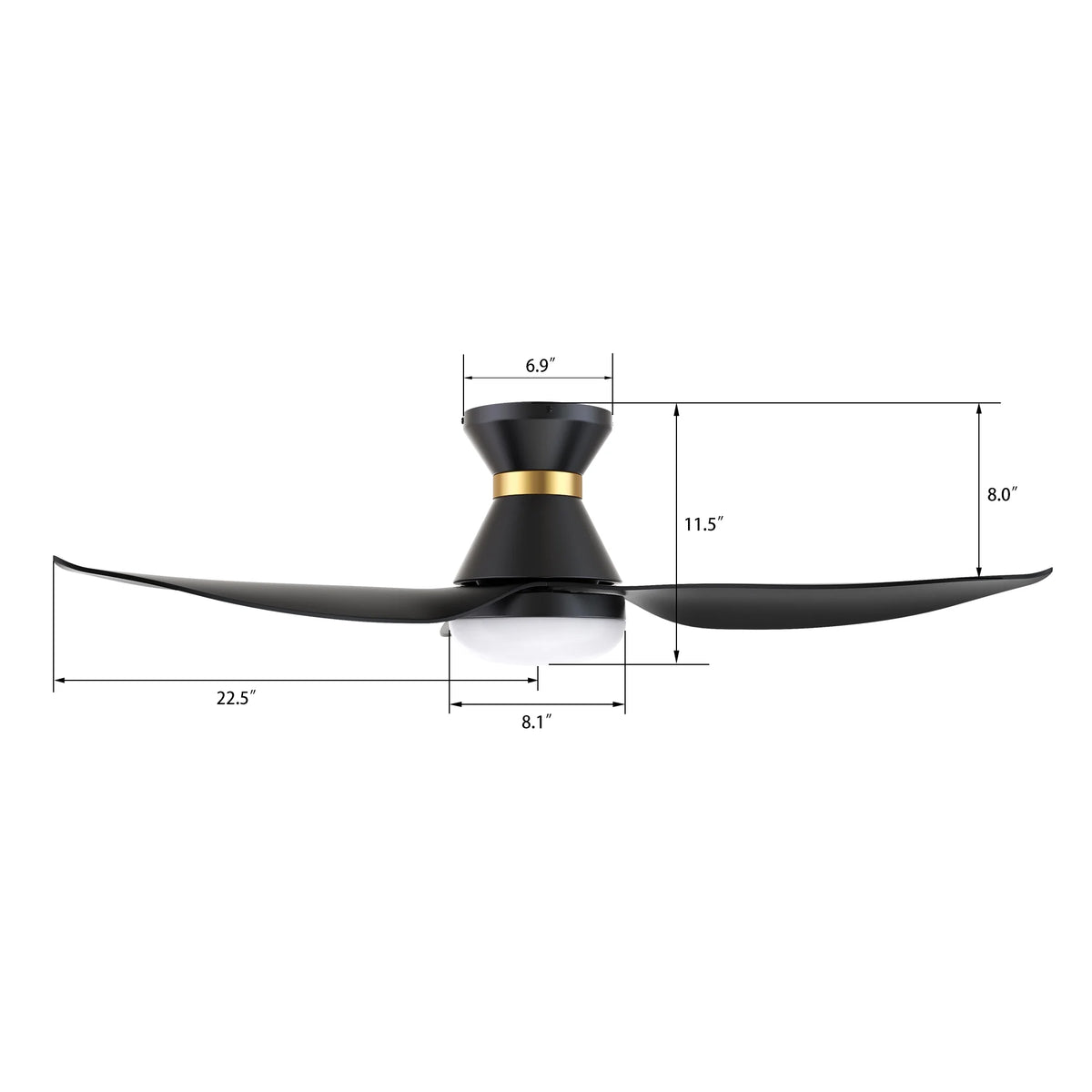 Smaair 45" Smart Ceiling Fan with Remote and Dim Light for Indoor and Outdoor