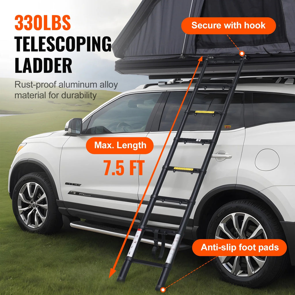KFFKFF Hard Shell Rooftop Tent, Naturnest Model for 2-3 People, Includes Telescopic Ladder and Thick Mattress, Waterproof and Windproof, Suitable for Jeep, SUV, Van, and Pickup Trucks