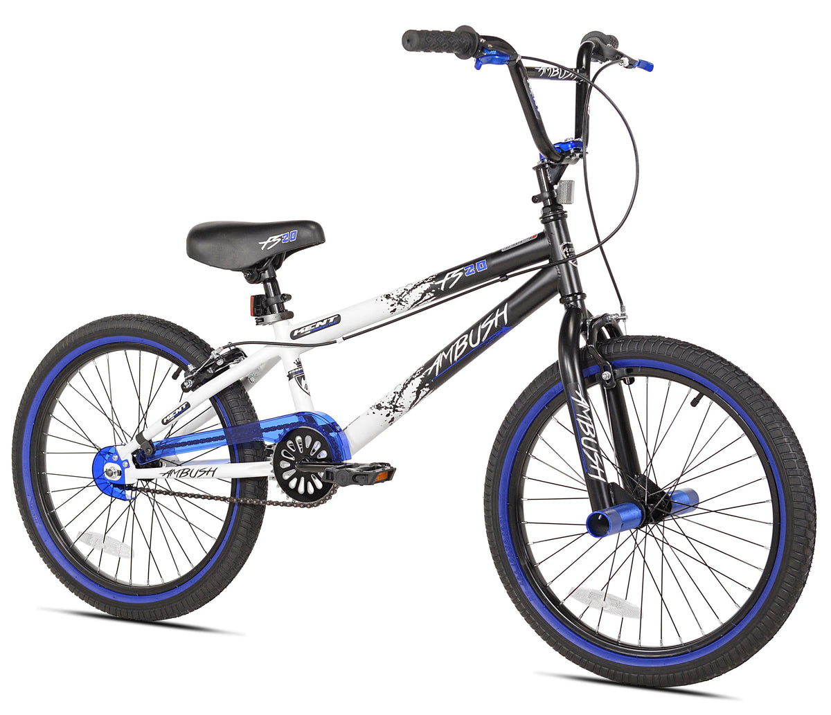 Kent Bicycles 20" Boy's Ambush BMX Child Bike, Black/Blue