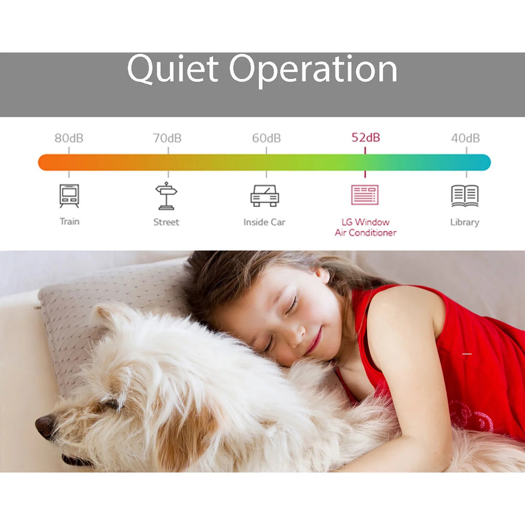 LG 8,000 BTU 340 Sq ft Window Air Conditioner with Remote Control, White, LW8016ER