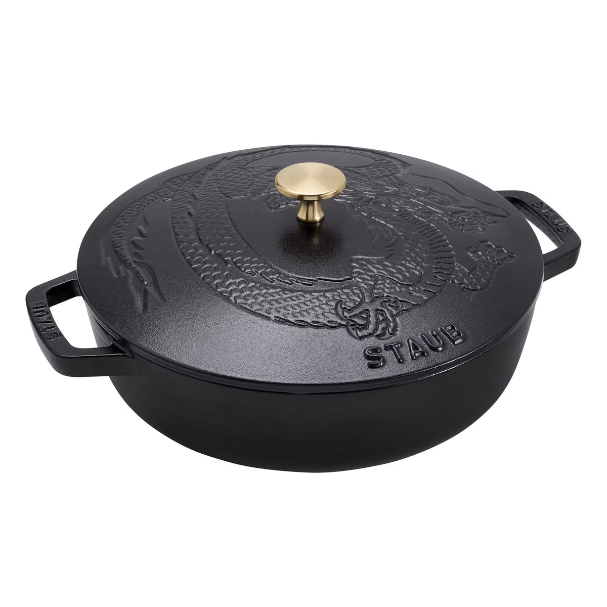 Staub Cast Iron 2.5-qt Saute Pan with Dragon Lid - Cherry