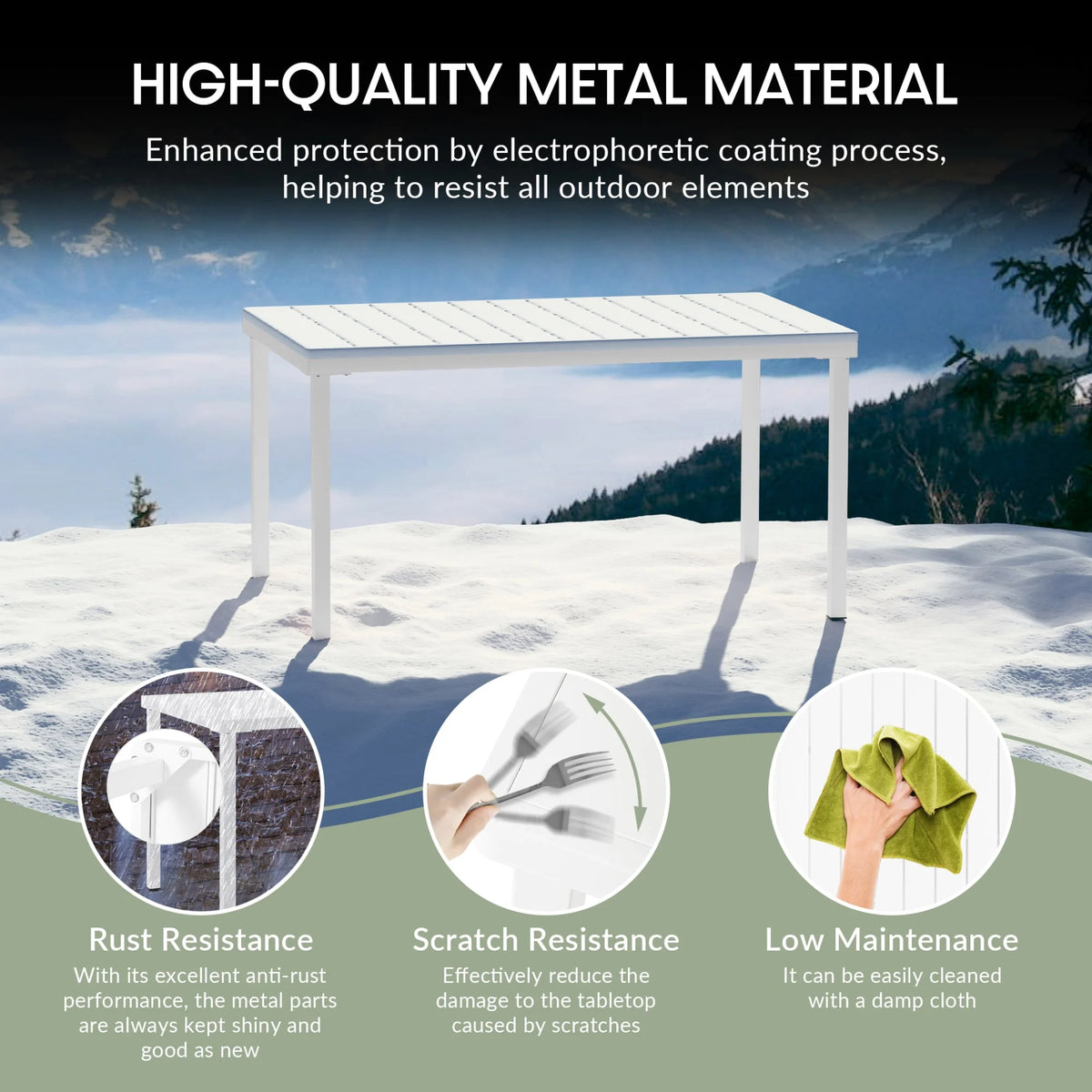 WestinTrends Playa 7-Piece Outdoor Rectangular Metal Patio Dining Table Set With Stackable Patio Dining Chairs, Red