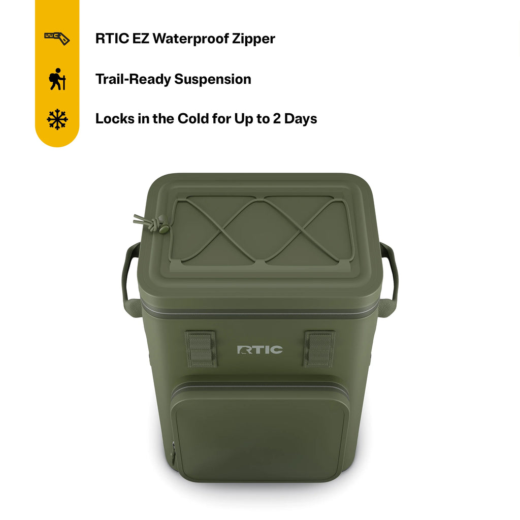 RTIC 24 Can Ultra-Tough Backpack Cooler, Leakproof Cooler, Waterproof Zipper, Navy