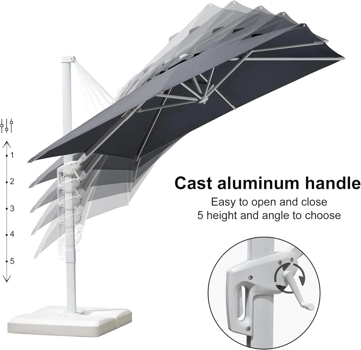 PURPLE LEAF 9 �� 11.5 FT Patio Umbrella White Cantilever Offset Umbrella Rectangle Outdoor Umbrella with 360�� Rotation for Garden Deck Pool, Beige