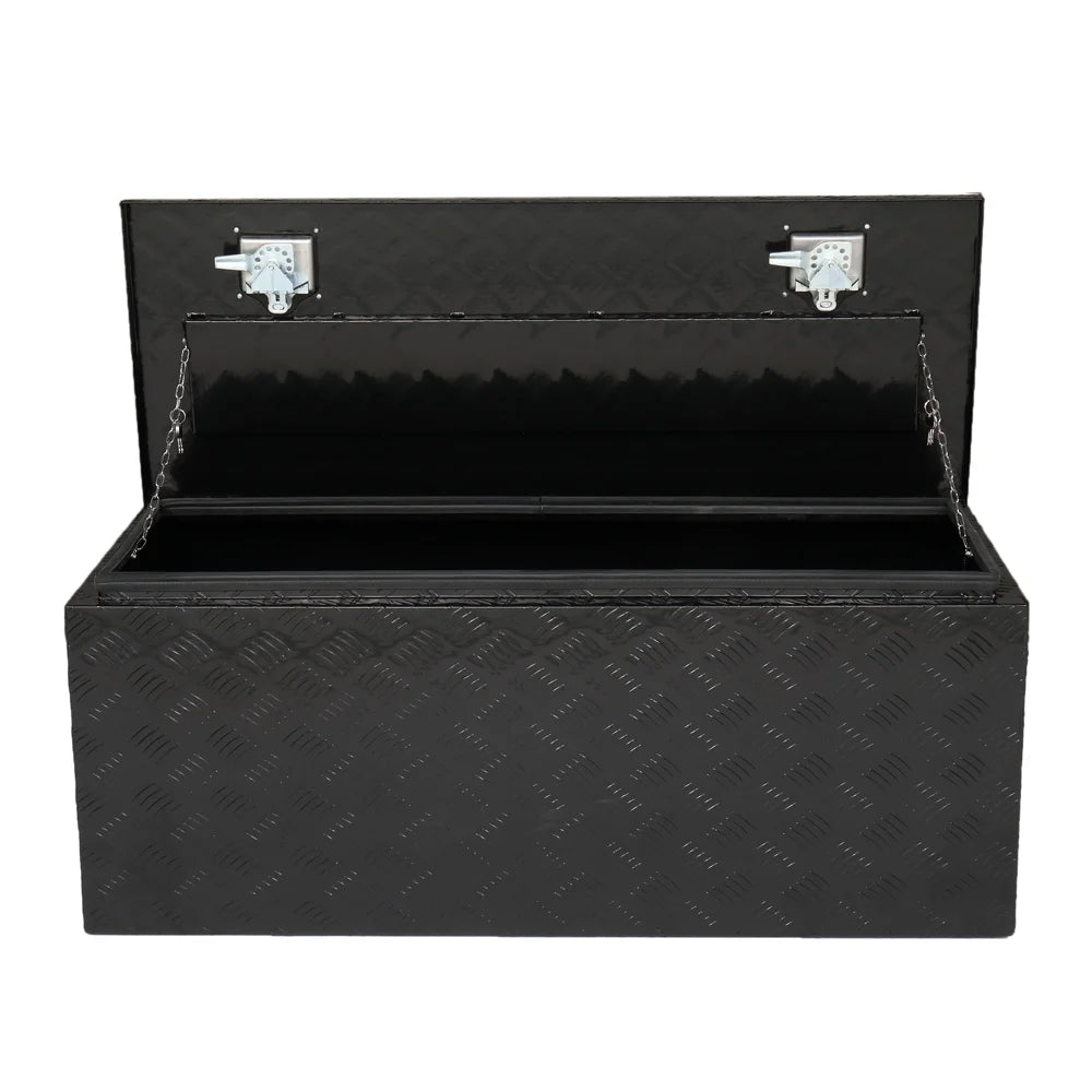 IVV Aluminum Truck Trailer Tool Box Pickup Underbody Truck Bed Storage Toolbox RV Trailer Organizer with T-Handle Latch Dual Lock Keys - Black, 42"L x 18"W x 17"H