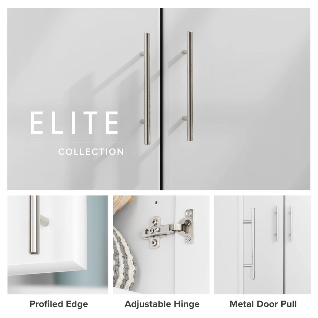 Prepac Elite Home Storage White Base Cabinet with Melamine Countertop