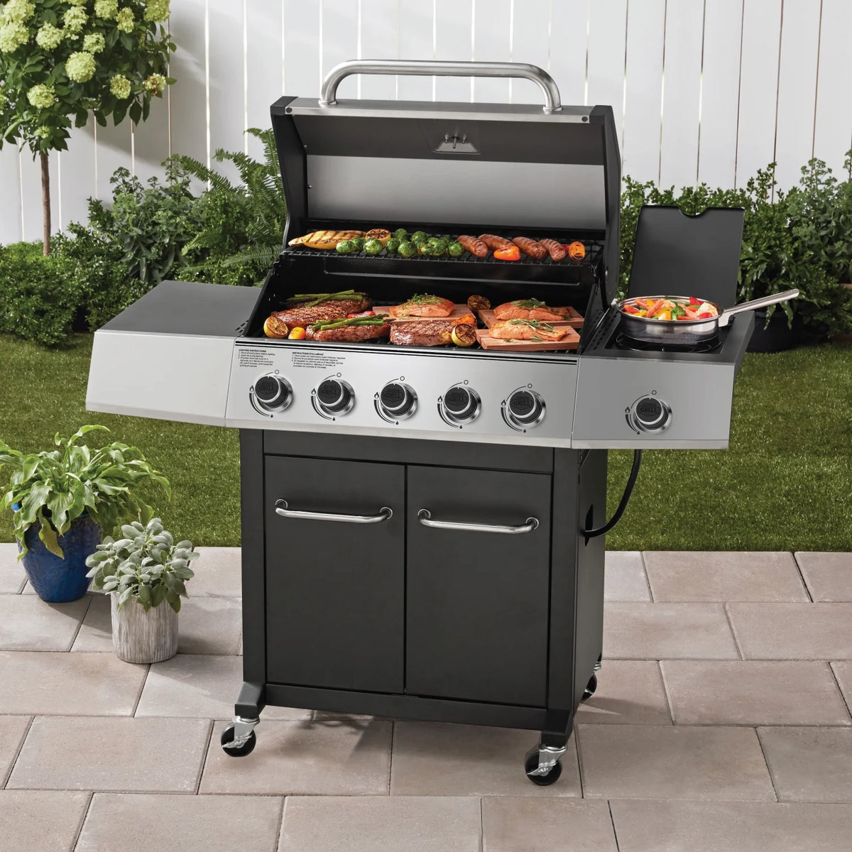Expert Grill 5 Burner Propane Gas Grill with Side Burner