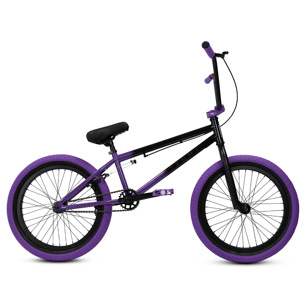 Elite BMX Bicycle 20” Freestyle Bike - Stealth Blue Purple Ideal for Ages 7 to 18 Years