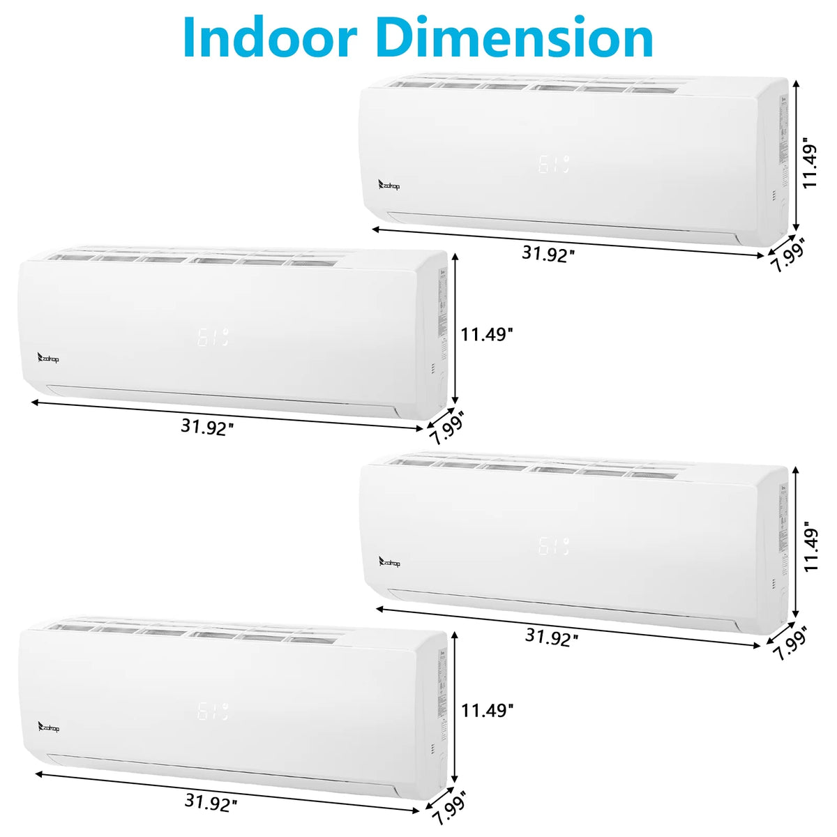 Ktaxon 2 Zone 9000 + 9000 BTU WIFI Mini Split AC/Heating System, 19 SEER2 Dual Zone 18000 BTU Ductless Split Air Conditioner with Pre-Charged Condenser, Heat Pump & 25Ft Installation Kit, 208-230V
