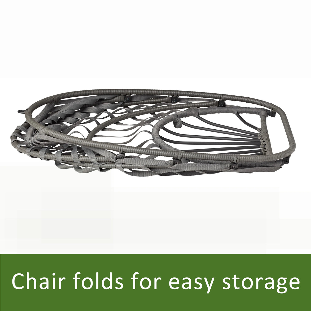 Mainstays Adult Metal Egg Hanging Chair with Beige Olefin Cushion, Black