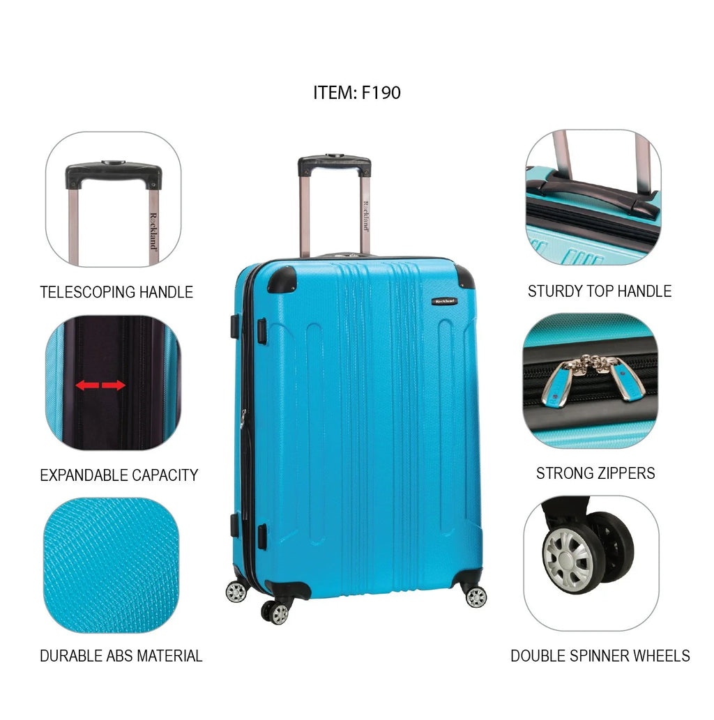 Rockland Luggage Sonic 3 Piece Hardside Spinner Luggage Set, F190