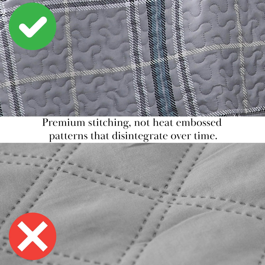 Southshore Fine LinensOversized 5-Piece Twin / Twin XL Quilt Bedding Set with two matching shams and three decorative throw pillows, oversized Paisley farmhouse bedspread Pure Melody Aqua