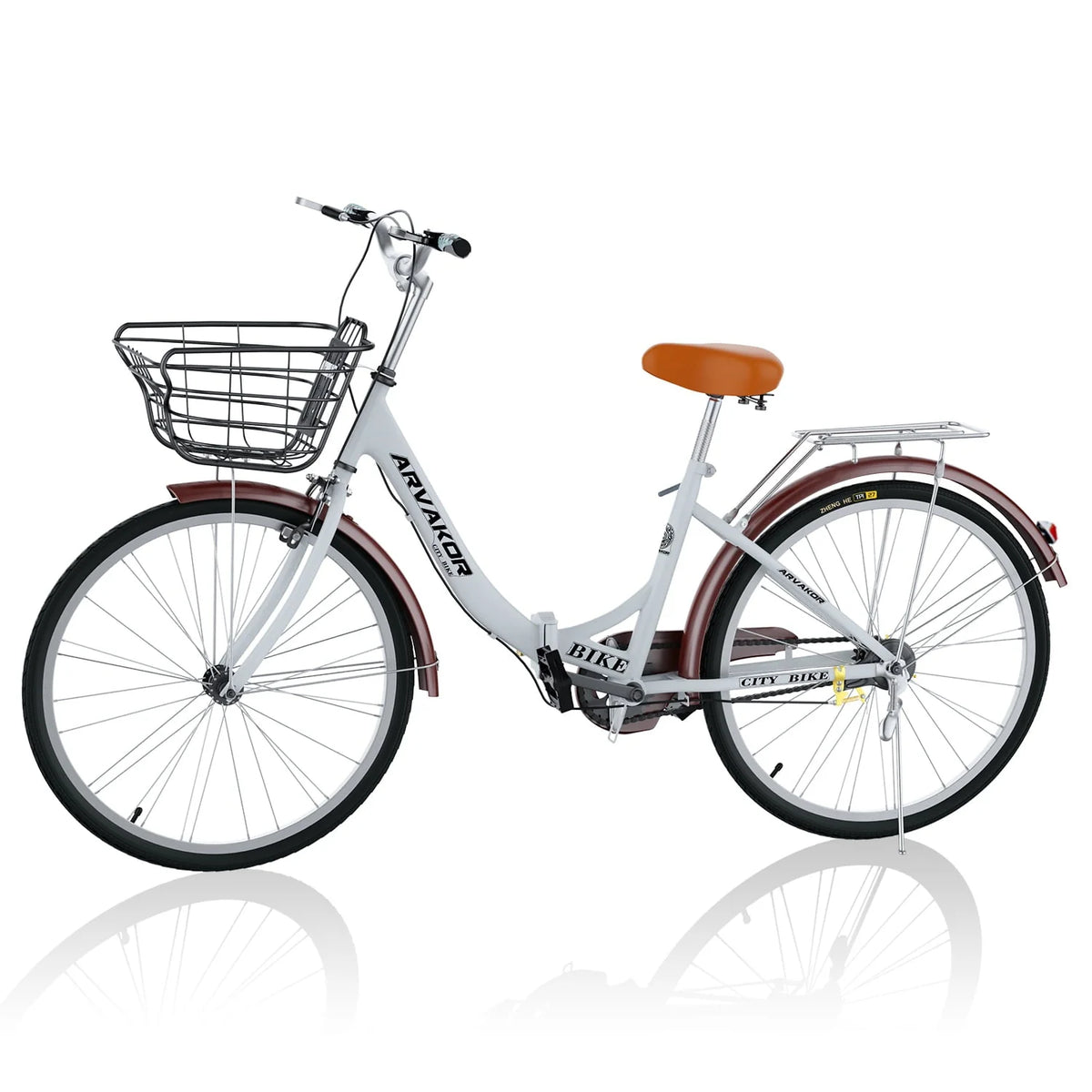 26 Inch Women Bike, Classic Bicycle Retro Bicycle, Cruiser Bike, White