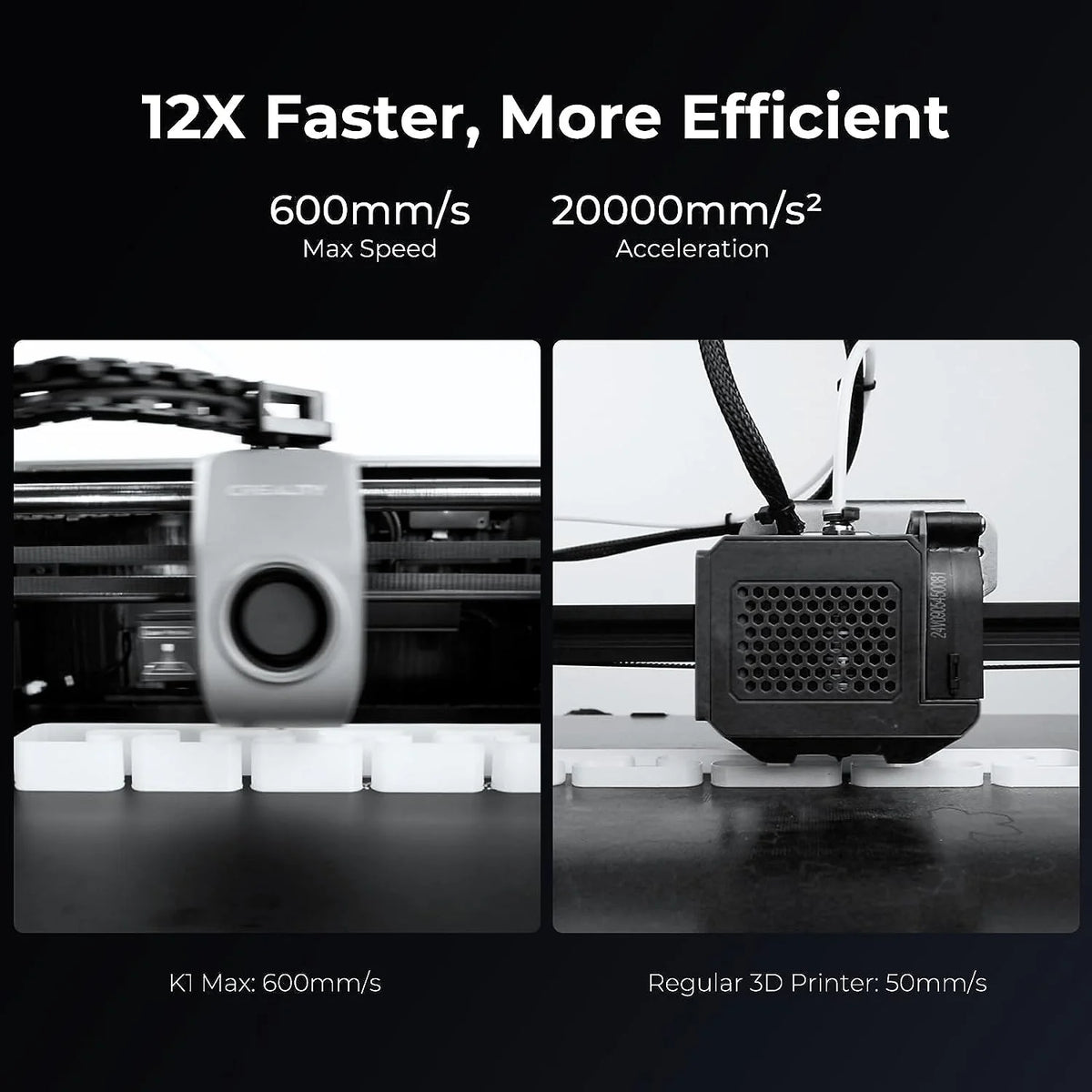 Creality K1 Max 3D Printer with 600mm/s High-Speed Fused Deposition Modeling 3D Printing Smart AI Function 300��C High-Temperature Nozzle Direct Extruder Auto Leveling Printing Size 11.81x11.81x11.81