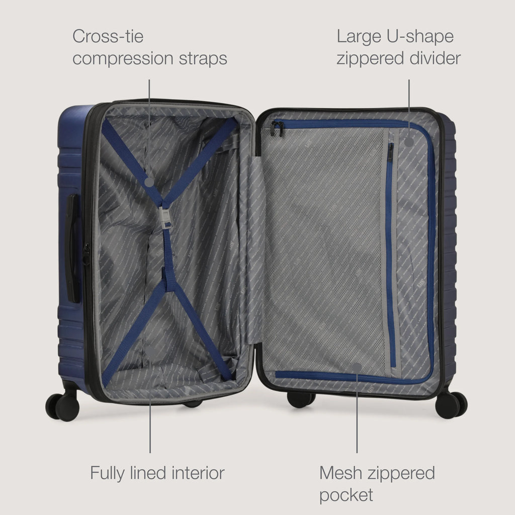 U.S. Traveler Boren Hardside Rugged Spinner Luggage, Lavender, 30" Checked Large
