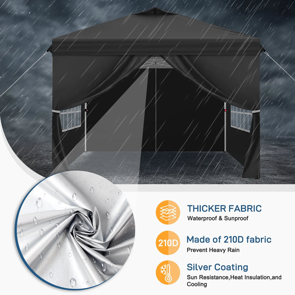 Ktaxon 10x10 Ez Pop Up Canopy Tent,Outdoor Sun Shade Shelter,Outdoor Gazebo,One Push Setup with Sidewalls,1 Roller Bag,4 Sandbags,UPF50+ - Pink