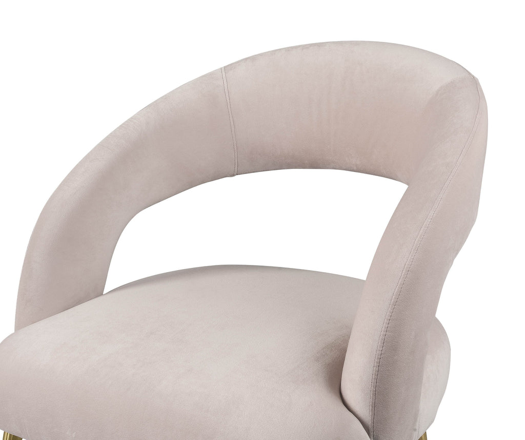 Rocco Open Back Blush Velvet Dining Chair by TOV Furniture