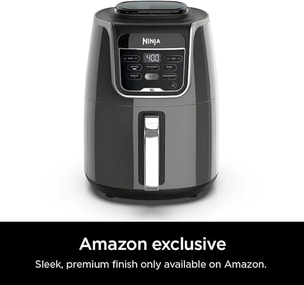 Ninja AF150AMZ Air Fryer XL, 5.5 Qt. Capacity that can Air Fry, Air Roast, Bake, Reheat & Dehydrate, with Dishwasher Safe, Nonstick Basket & Crisper Plate and a Chef-Inspired Recipe Guide, Grey