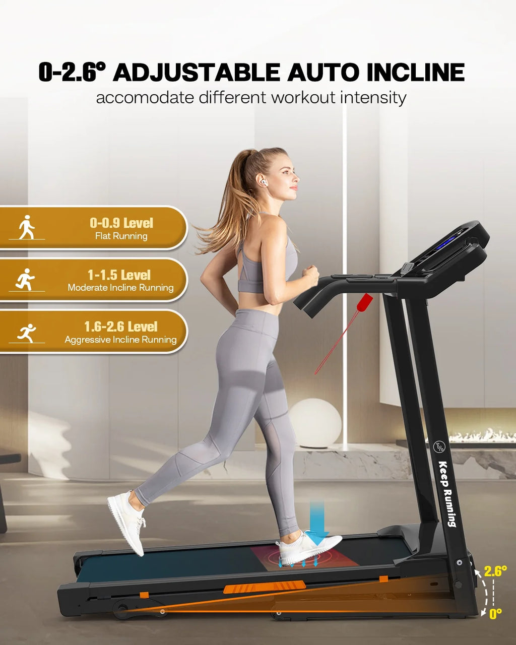 BTMWAY Foldable Treadmills for Home Clearance, Portable Treadmills Small Space Foldable, Running treadmill with handles, Walking Pad Treadmill with 330LBS Capacity, 3.5HP Walking Pad with Incline