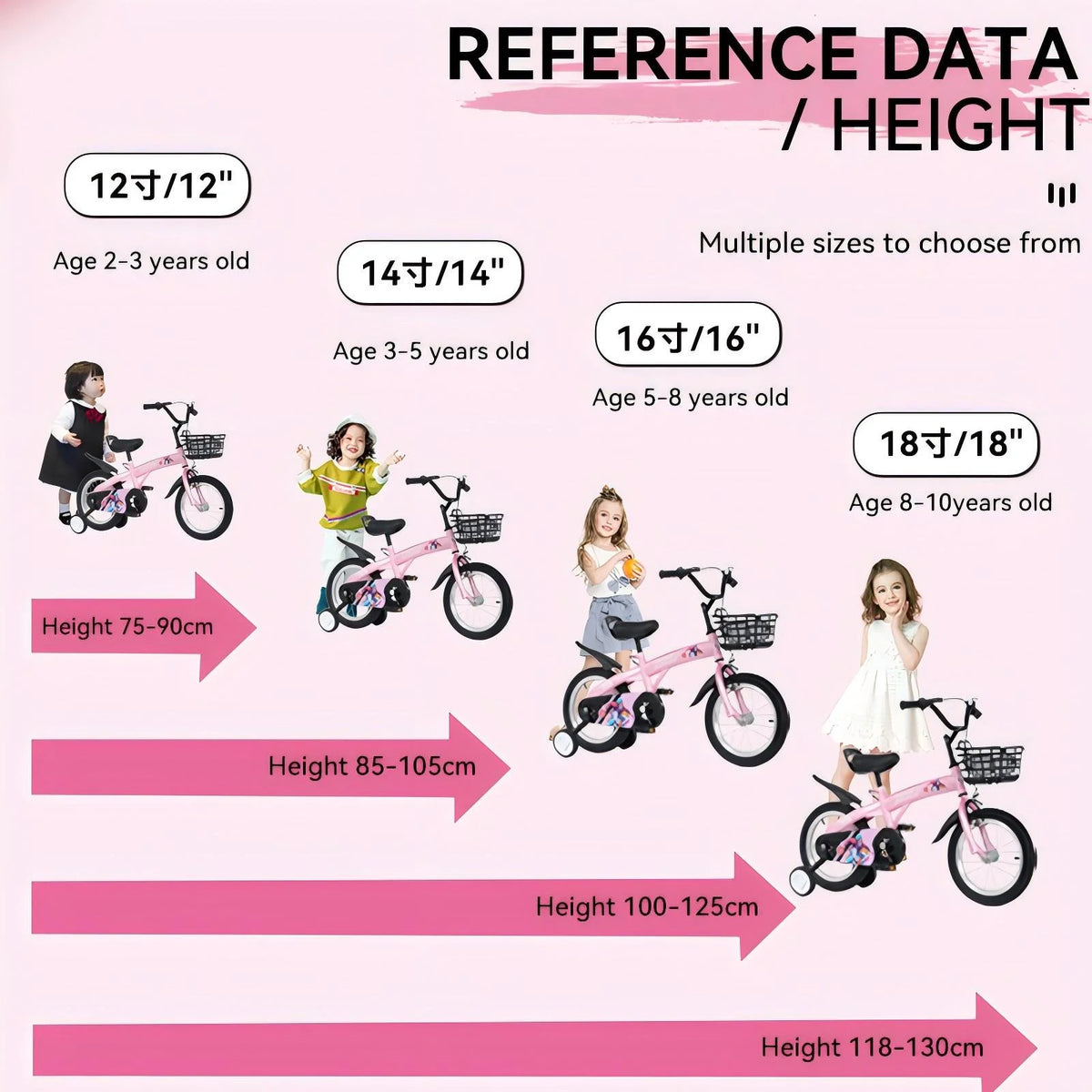 iRerts Kids Bike with Training Wheels, 16 Inch Kids Bicycle for Boys Girls Ages 4-8 Years Old, Girls Bicycles for Kids with Adjustable Seat, Fender and Varrier, Pink
