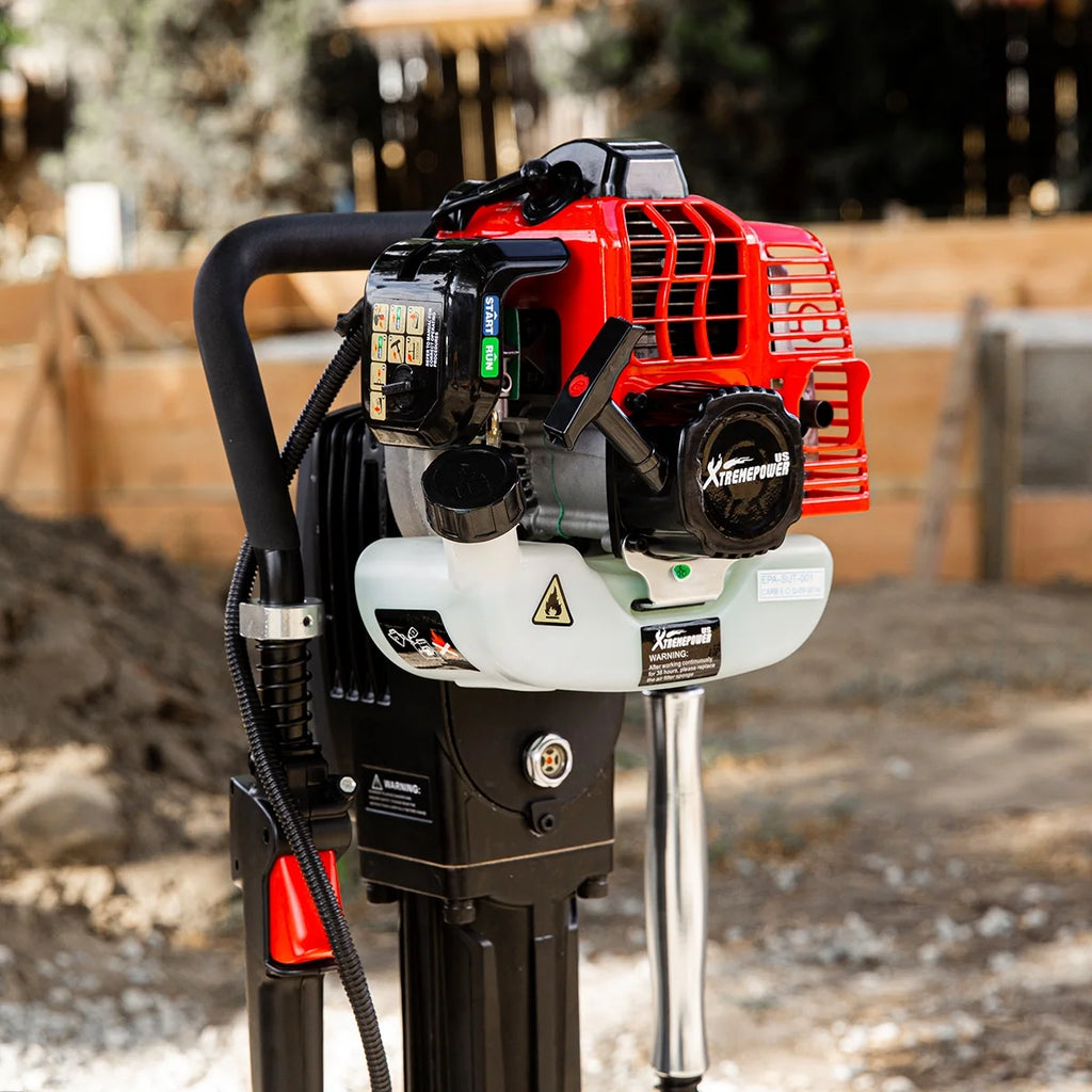 XtremepowerUS 52CC Gas Powered T-Post Driver, 1900W Heavy Duty Fence Post Driver, 2 Heads
