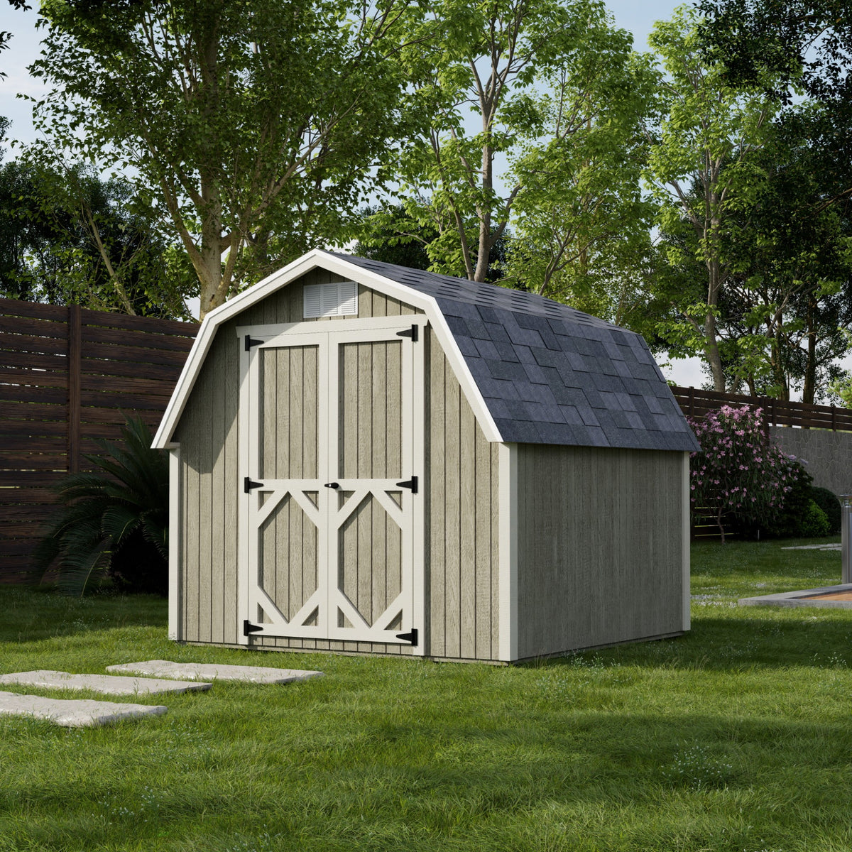 Little Cottage Co. 8x8 Classic Gambrel Barn with 4 ft. Sidewalls, Outdoor Wood Storage Shed Do-It-Yourself Precut Kit