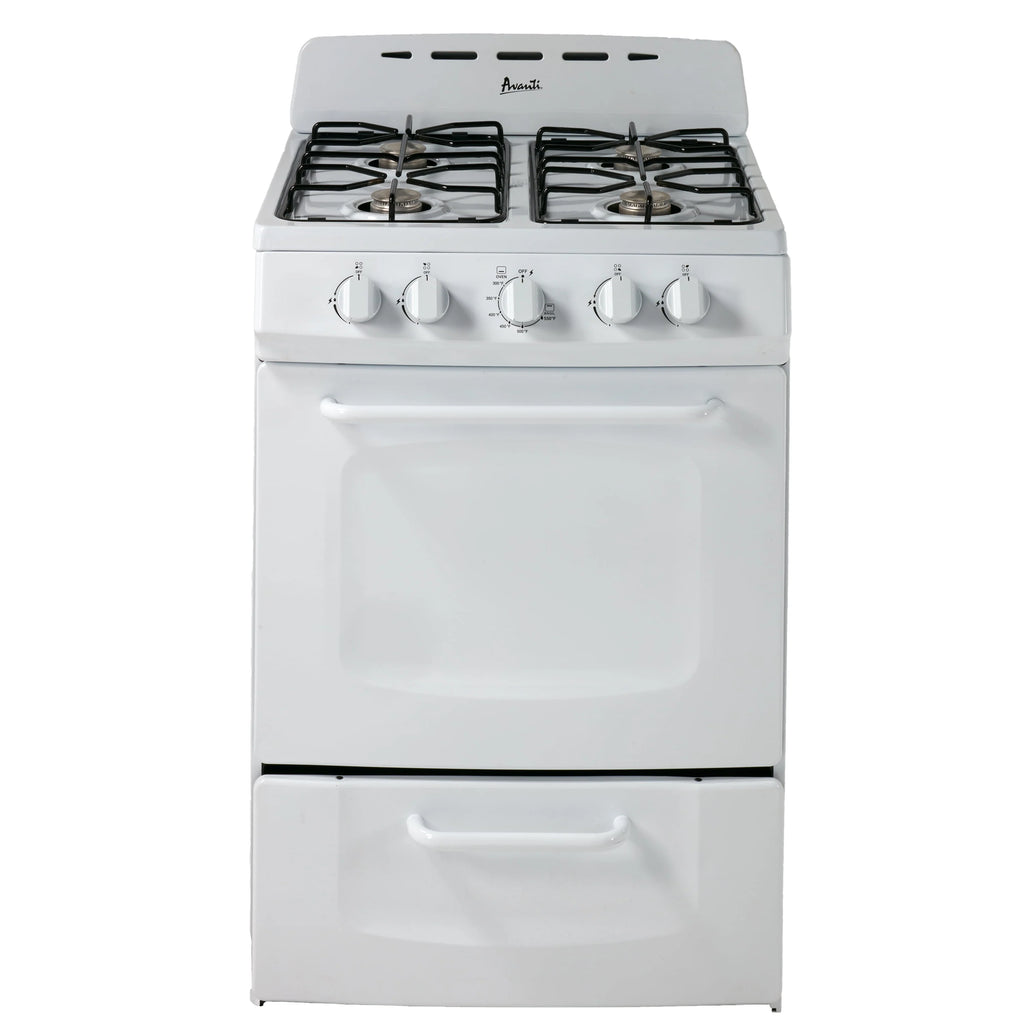 Avanti 24" Gas Range Oven with Solid Metal Door, in White (GRO24P0W)