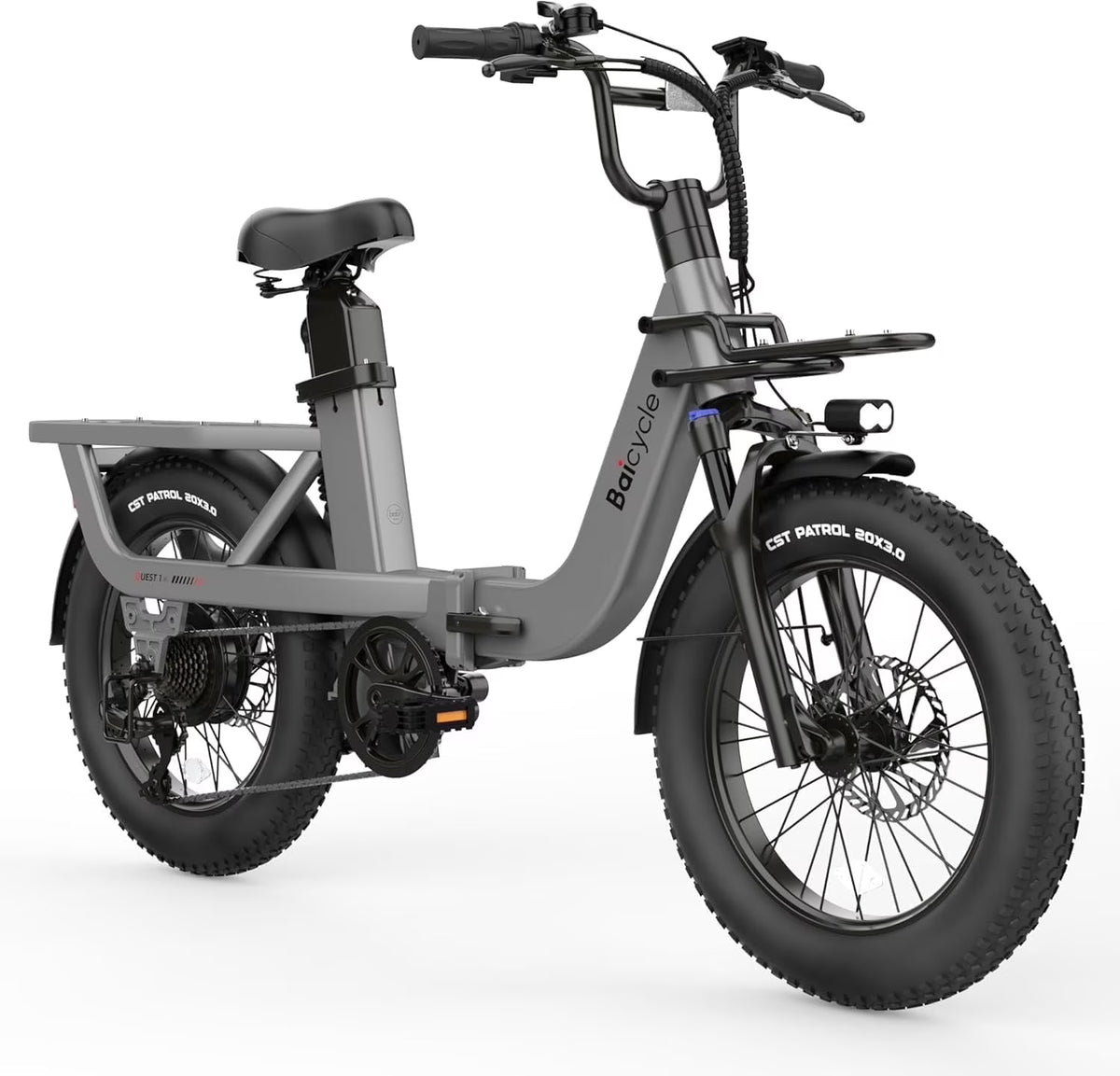 Electric Bike for Adults with 1500W Peak Motor,80Miles Max Range,7 Speed Gear,750WH Detachable Battery,Folding Ebike with 20'' Fat Tire，Full Suspension UL Certificated Bicycle