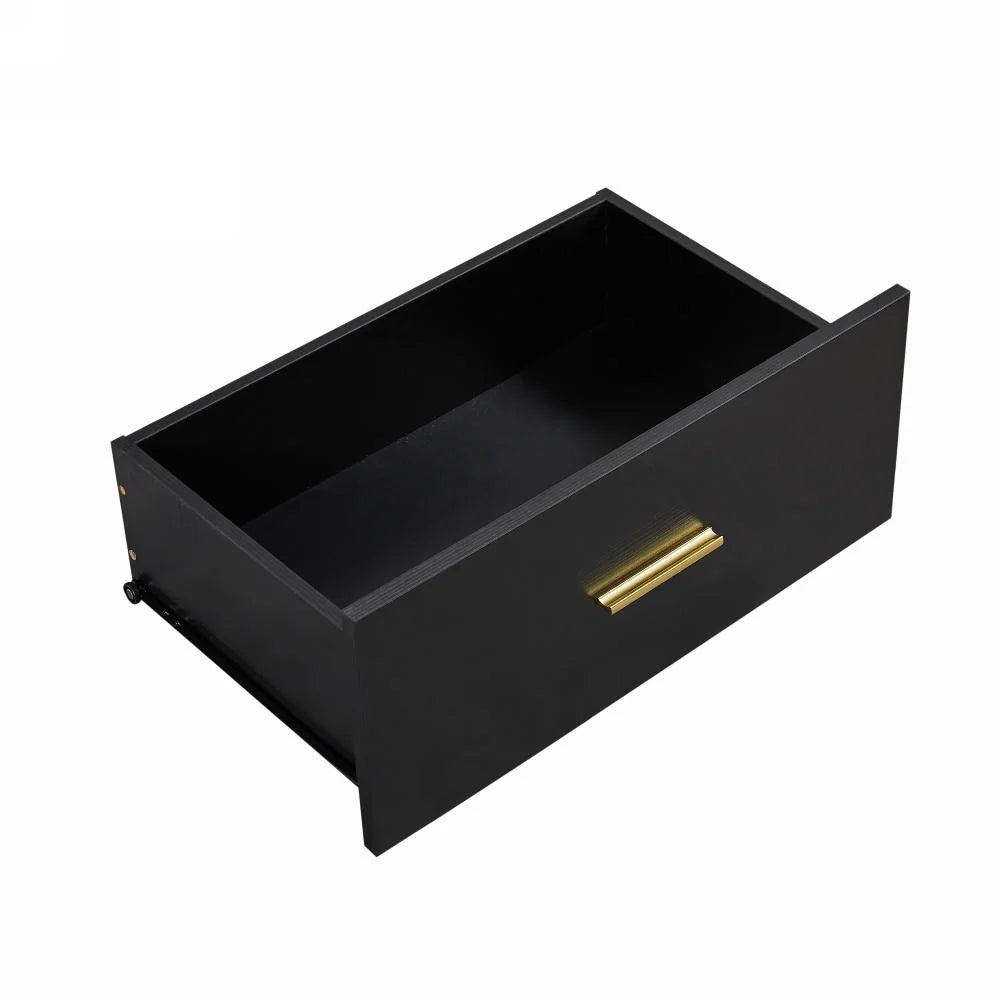 Aukfa Wood 9 Drawer Dresser for Bedroom, Long Chest of 9 Drawers TV Stand,Black