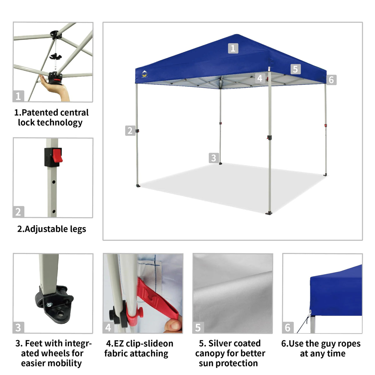 CROWN SHADES 8x8 Pop Up Canopy with One Push Setup Easy Outdoor Sun Shade for Events Parties Camping Forest Green