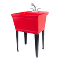 Tehila Utility Sink with Stainless Finish Pull-Out Faucet 19 Gallon - Red