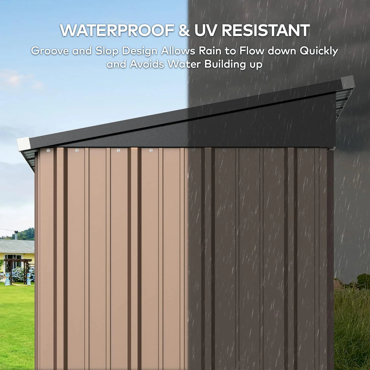 5'x3' Outdoor Storage Shed, Lofka Metal Storage Tool Shed with Single Lockable Door, for Bike| Garden Tools| Patio, Grey