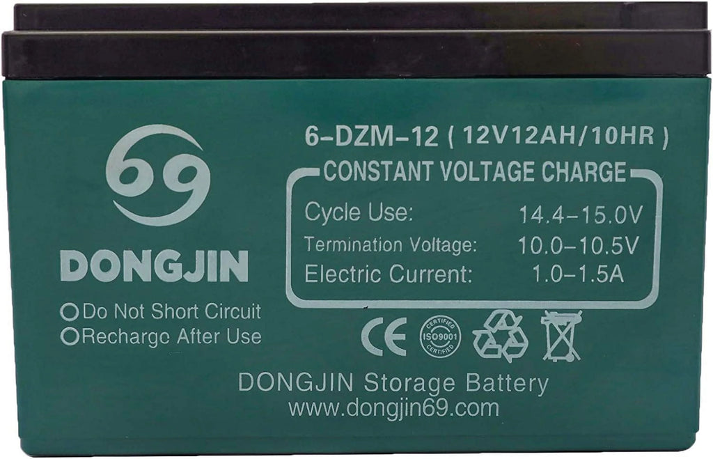 4PCS 6-DZM-12 12V 12AH Rechargeable Battery for Electric Bike Scooter Go Kart 6"(L) x 4"(W) x 4"(H)