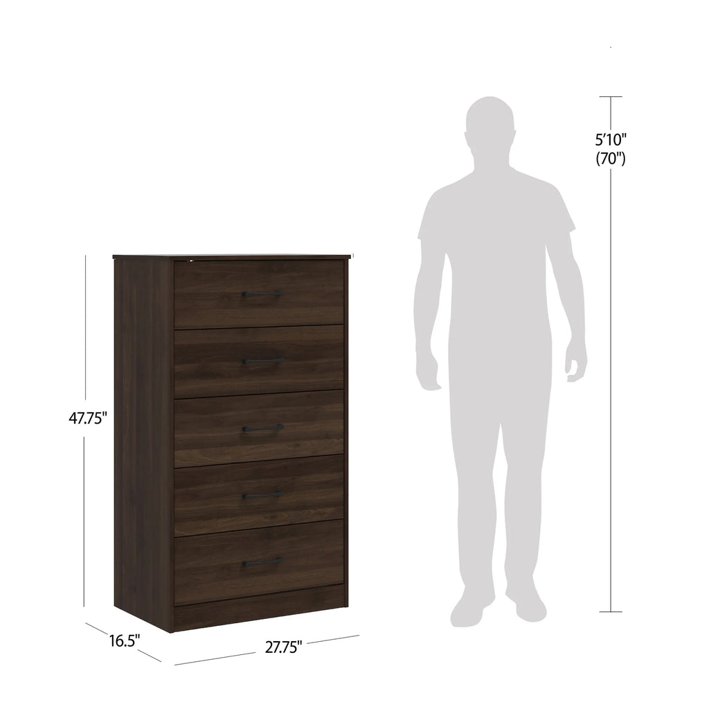 Mainstays Ardent 5 Drawer Dresser, Black