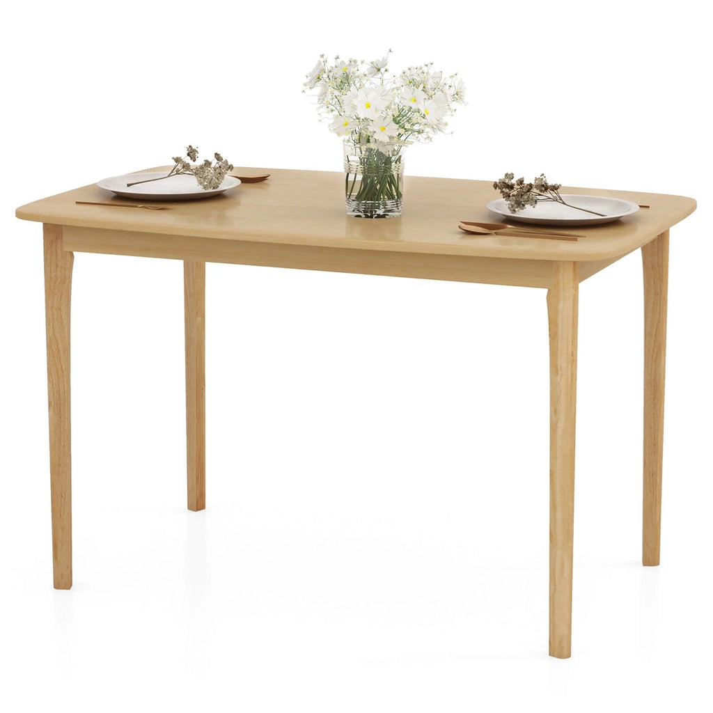 Gymax 5 PCS Wooden Dining Table Set 48'' Rectangular Kitchen Table & 4 Windsor Chairs