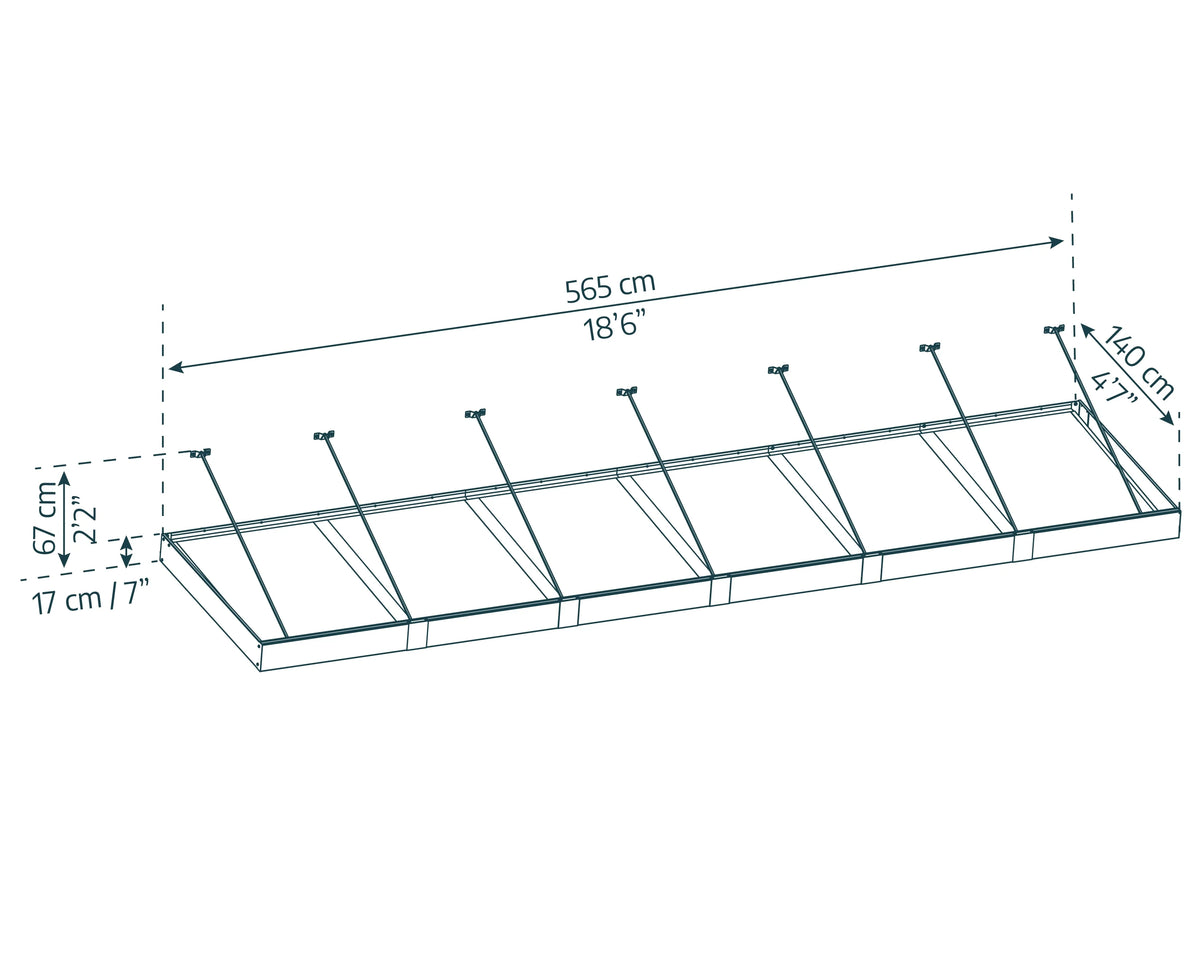 Palram - Canopia Sophia XL 2000 6' x 5' Acrylic Awning - Gray/Mist