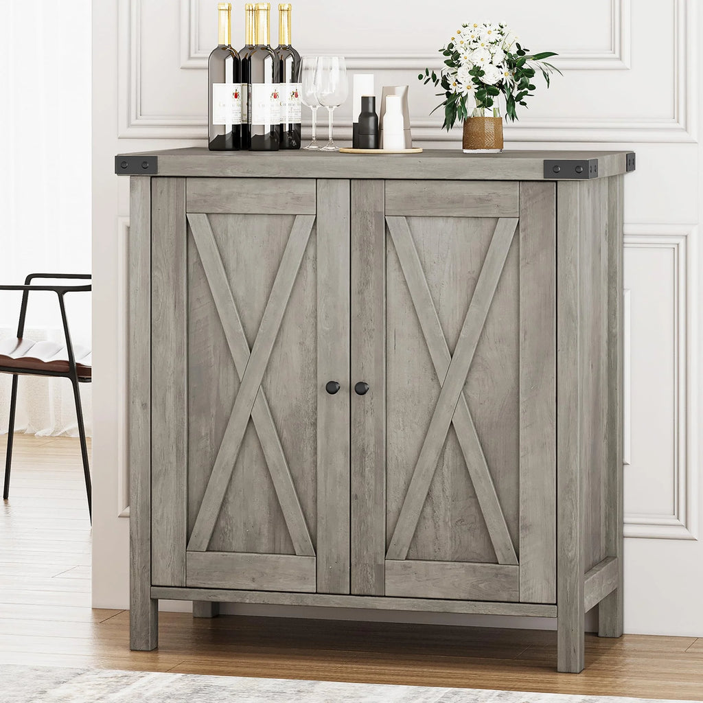 Coffee Bar Cabinet with Storage/Adjustable Shelf 30" Small Kitchen Bar Table Corner Bar Cabinet for Tea Buffet Sideboard Cabinet for Dining Room, Farmhouse Coffee Station for Wine
