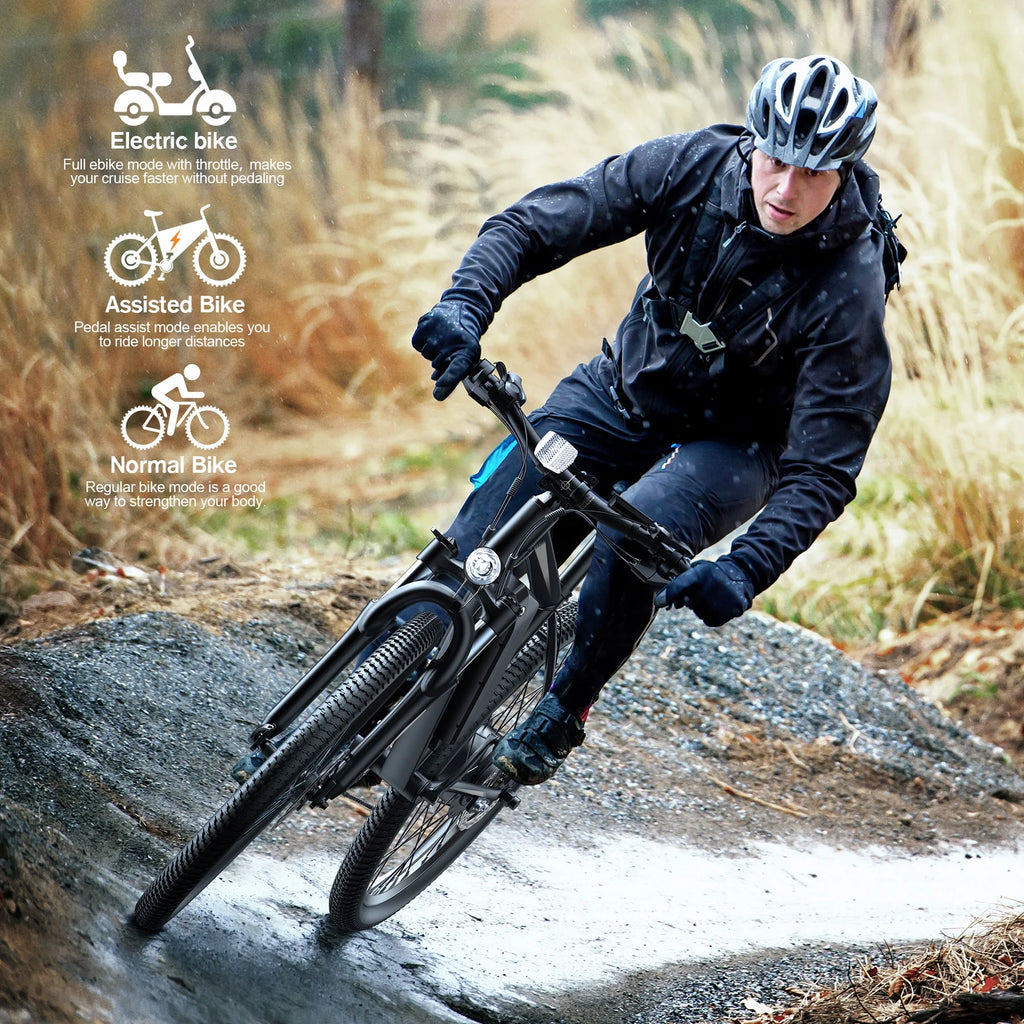TotGuard Electric Bike for Adults, 26" Ebike 350W Adult Electric Bicycles, Electric Mountain Bike with 36V 10.4Ah Battery, Suspension Fork, Shimano 21 Speed Gears
