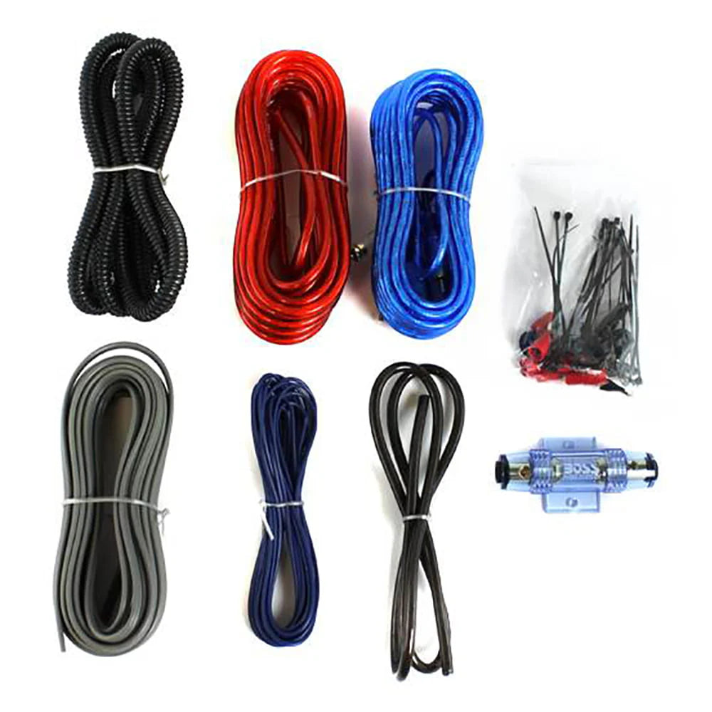 MTX 12 Inch Dual Car Subwoofer Audio, Sub Box, & Amplifier Bundle w/ Wiring Kit