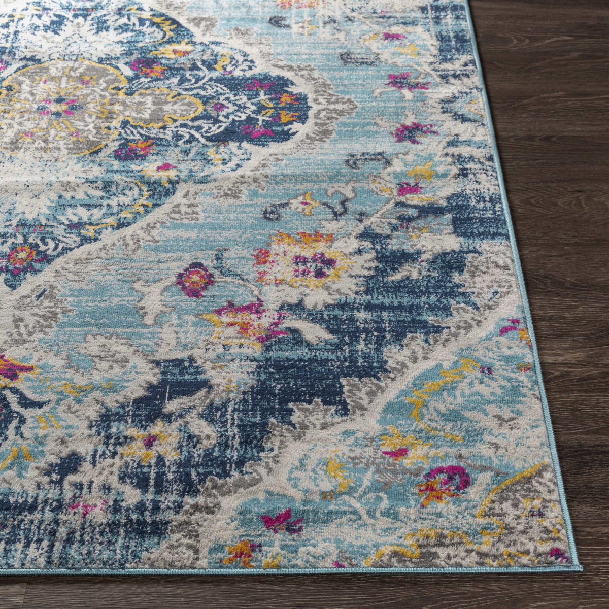 Mark&Day Area Rugs, 5ft Round Brongerga Traditional Blue Area Rug (5'3" Round)