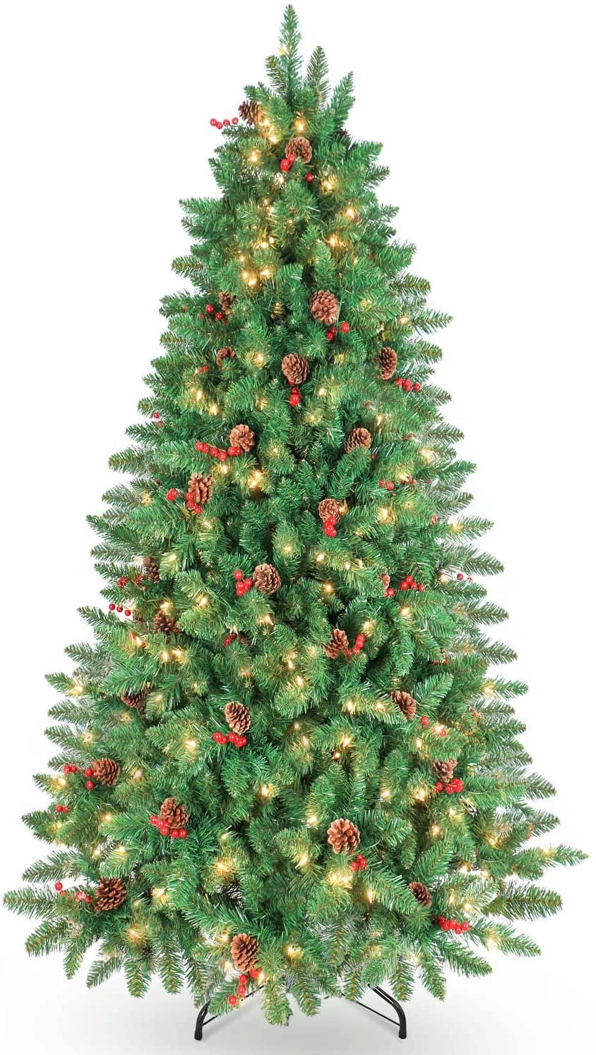 Jostyle 4.5FT Pre-Lit Christmas Tree, Decorated with 300 Clear Lights and Realistic 516 Thicken Tips