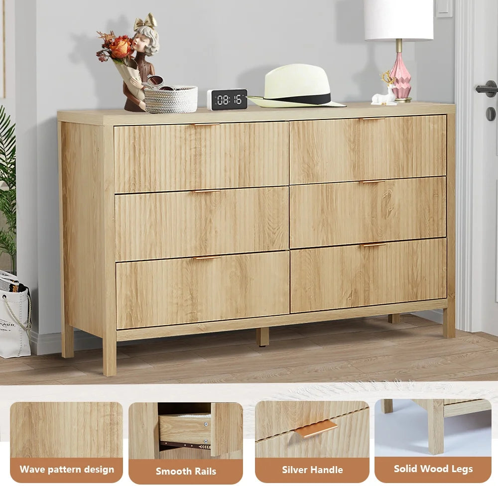 YOCWO Fluted Nightstand for Bedroom Set of 2 , Wood Bedside Table Set of 2 with Drawers, Black