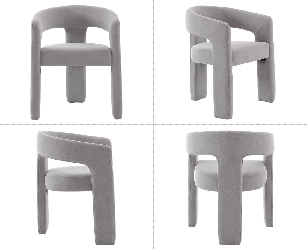 Guyou Modern Sherpa Upholstered Dining Chair, Cute Barrel Side Armchair Kitchen Chair with Armrests and Back for Living Room Dining Room Bedroom, Green