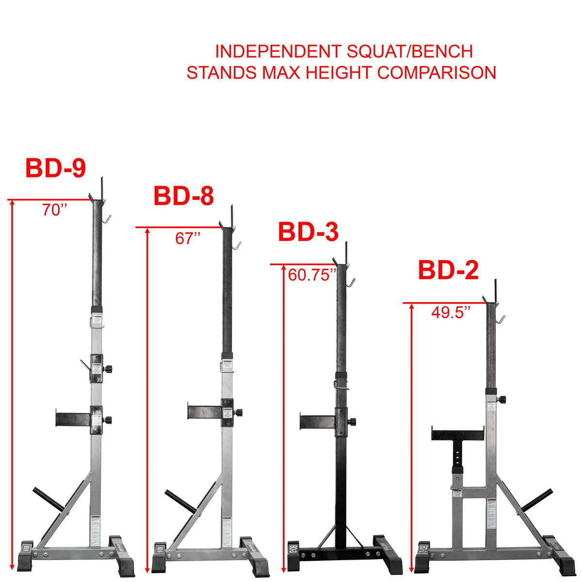 Valor Fitness BD-8 Heavy-Duty Independent Squat Stands