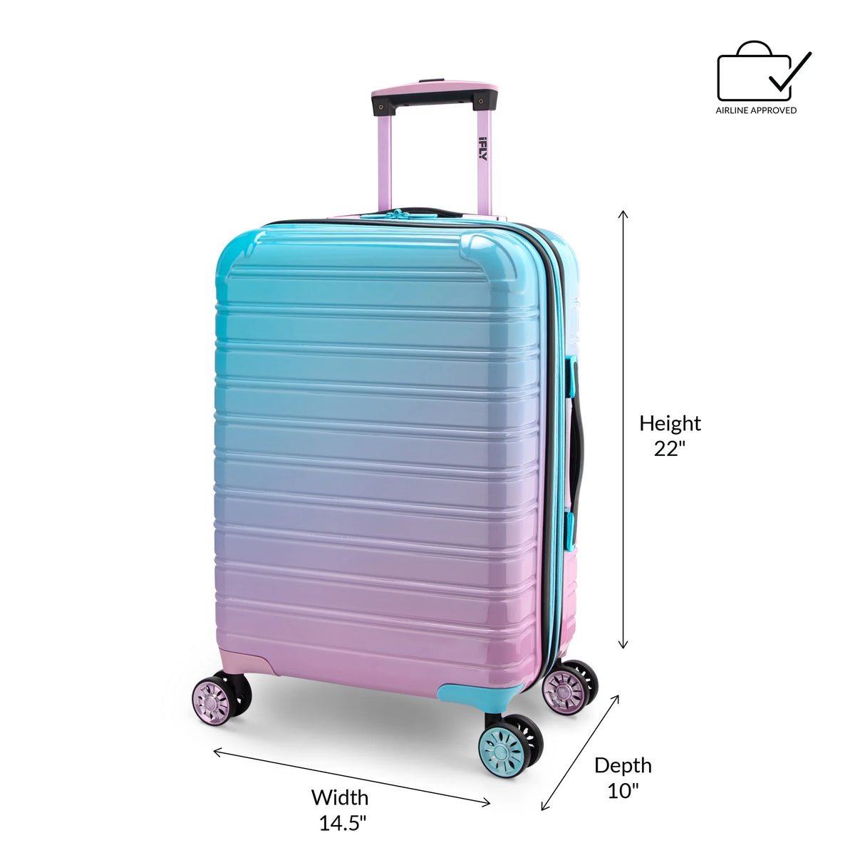 iFLY Hardside Fibertech 3.0 2 Piece Set, 20" Carry-on and 28" Checked Luggage, Gadget Gray