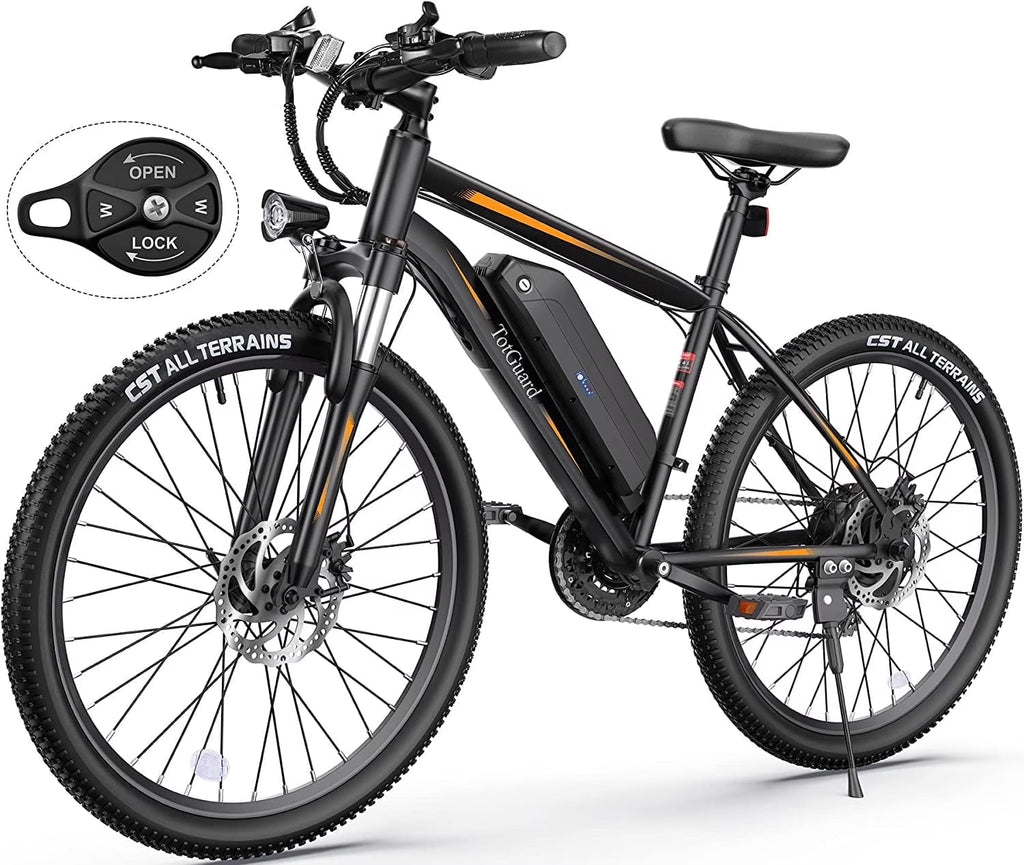 TotGuard Electric Bike for Adults 27.5" E-Bike with 500W Motor, Electric Mountain Bike with 48V 10Ah Battery, Lockable Suspension Fork, Shimano 21 Speed Gears UL2849