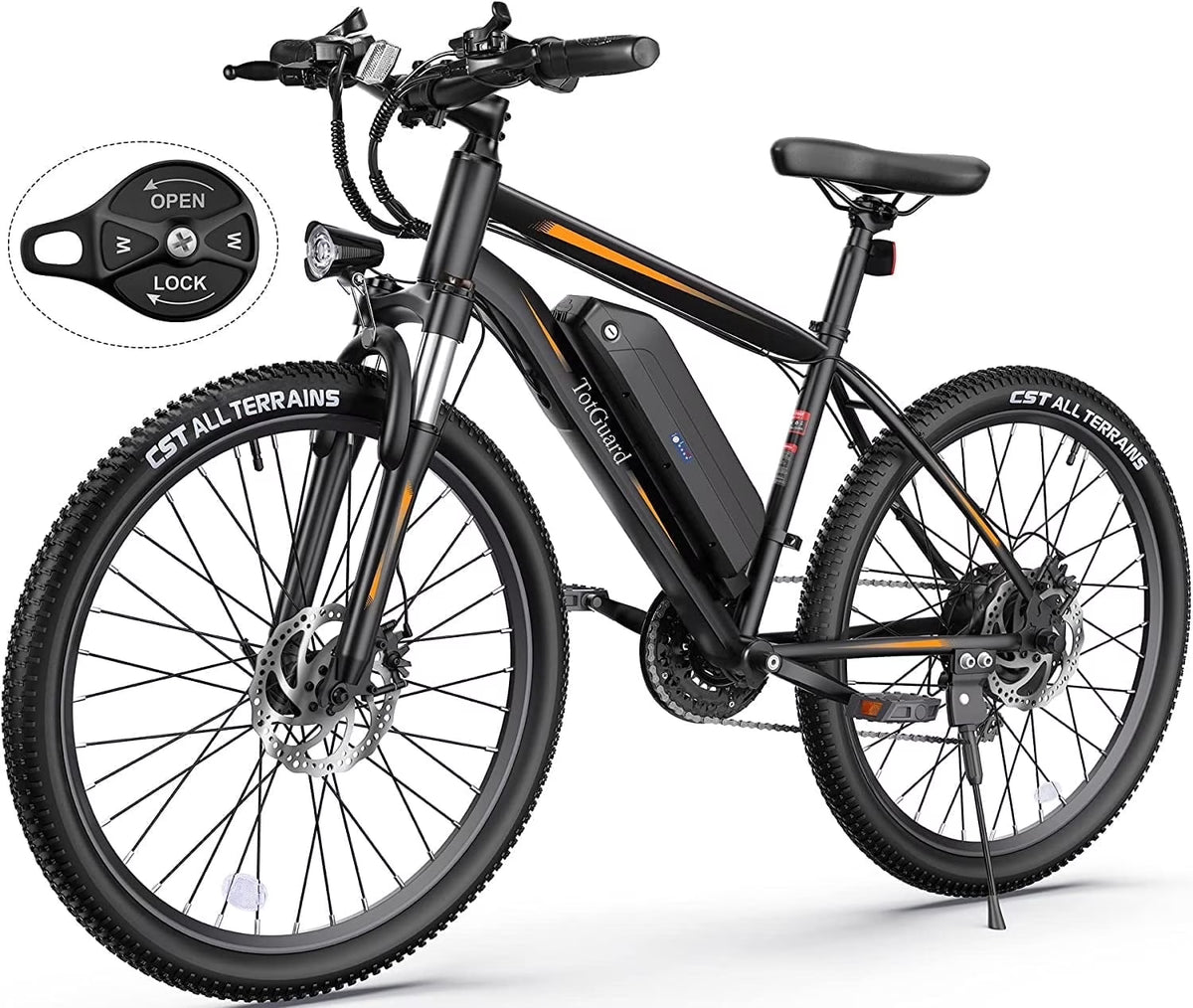 TotGuard Electric Bike for Adults 27.5" E-Bike with 500W Motor, Electric Mountain Bike with 48V 10Ah Battery, Lockable Suspension Fork, Shimano 21 Speed Gears UL2849
